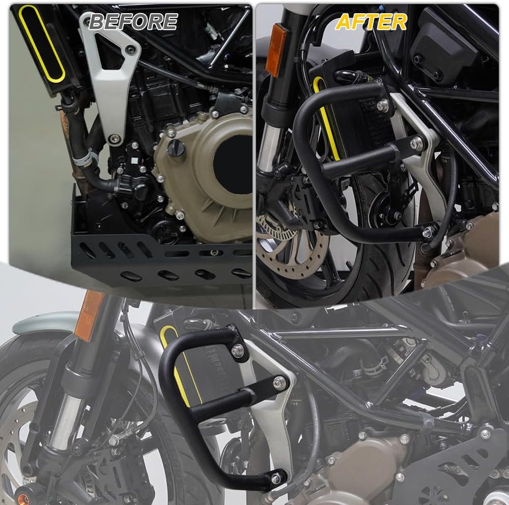 Protector de motor de carretera compatible con Husqvarna Vitpilen/Svartpilen 401 2018-2023 Protector de parachoques de barra de motor de motocicleta