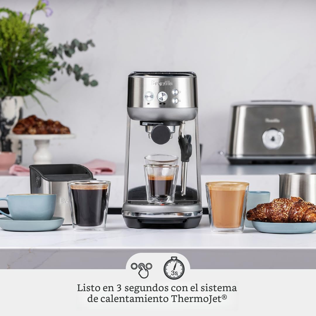 Breville Bambino BES450BSS, máquina de café expreso de acero inoxidable cepillado