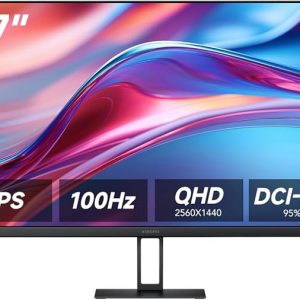 XIAOMI 2K Monitor A27Qi - 27-inch QHD IPS Computer Display, 100Hz Refresh Rate, ΔE<2 Color Accuracy, 95% DCI-P3, 100% sRGB, Low Blue Light Mode, Adjustable Stand, for Home and Office