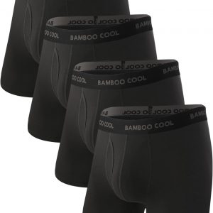 BAMBOO COOL Men's Ultra Breathable Underwear,No Riding Up Boxer Briefs with ComfortFlexible Waistband,Multipack