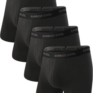 BAMBOO COOL Men's Ultra Breathable Underwear,No Riding Up Boxer Briefs with ComfortFlexible Waistband,Multipack