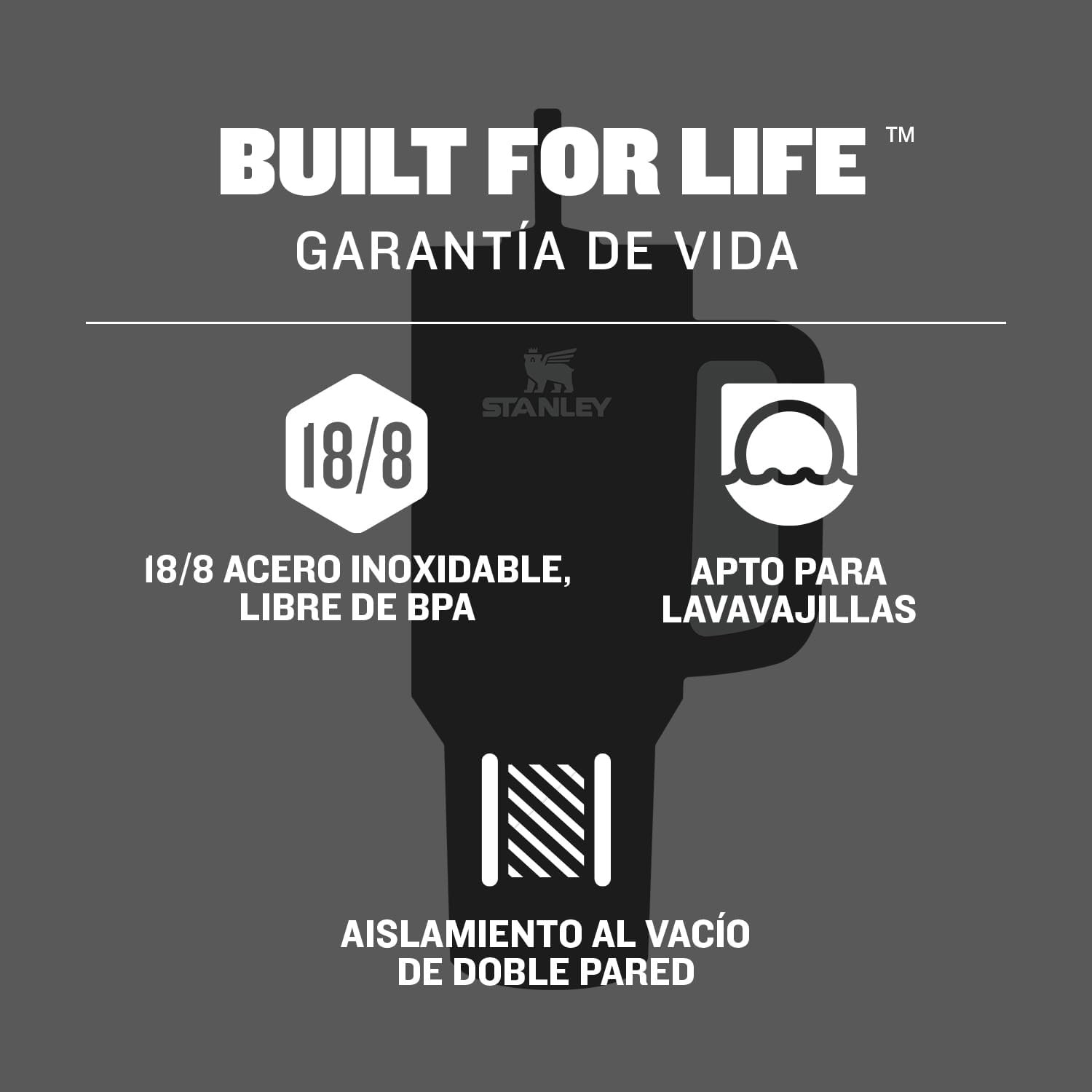 STANLEY Quencher H2.0 FlowState - Vaso térmico de acero inoxidable con aislamiento al vacío, vaso con tapa y pajita para agua, té o café helado, batido y más