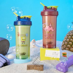 BlenderBottle - Botella agitadora Pro Series de Spongebob perfecta para batidos de proteínas y preentrenamiento, 28 onzas, color rojo, Mi nombre no es Rick