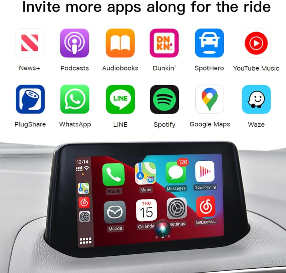 TK78-66-9U0C OEM Mazda Carplay Android Kit de reacondicionamiento automático, adaptador Apple Carplay compatible con MZD 2/3/6/CX3/CX5/CX9/MX5 2015-2020 años accesorios