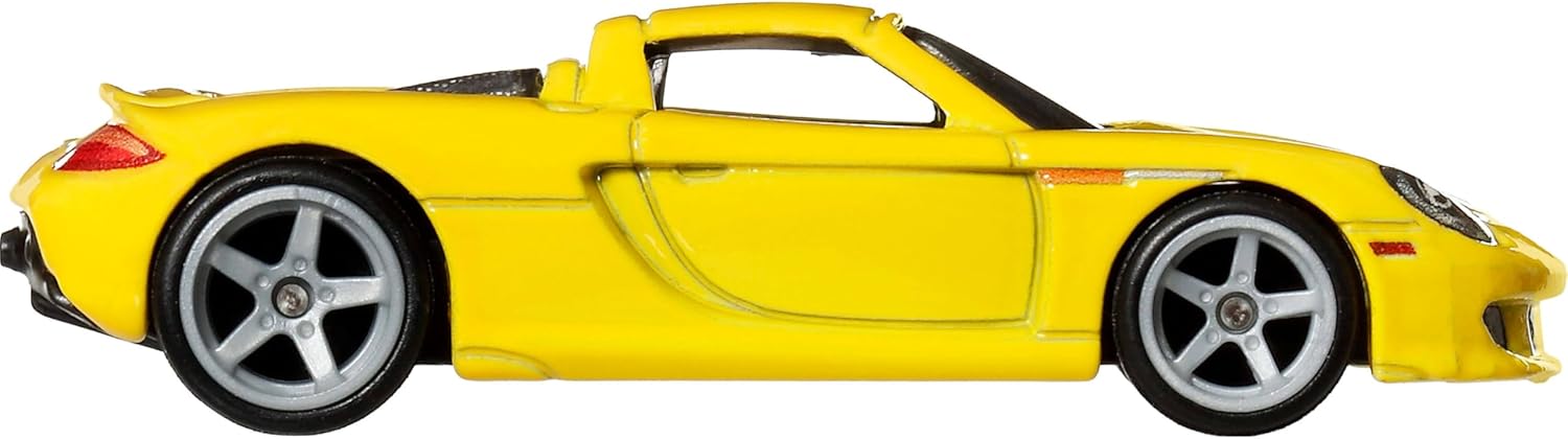 Hot Wheels Vehículo de Juguete Coleccionable Premium Car Culture, Porsche Carrera GT a Escala 1:64 Fundido a Presión, Vehículo de Iconos Atemporales con Neumáticos de Pilotos Reales