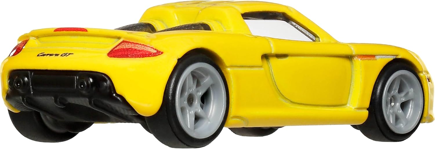 Hot Wheels Vehículo de Juguete Coleccionable Premium Car Culture, Porsche Carrera GT a Escala 1:64 Fundido a Presión, Vehículo de Iconos Atemporales con Neumáticos de Pilotos Reales