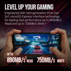PNY microSD Express 256GB UHS-I U3 V30 A1 microSDXC Flash Memory Card, up to 890 Read & up to 750 Write, Ideal for microSD Express Compatible Devices Like Nintendo Switch 2