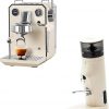 Gemilai Paquete de máquina de café expreso y molinillo de café eléctrico para capuchino, café con leche