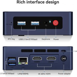 Beelink Mini S12 Pro Mini PC, Intel 12th Gen N100 (4C/4T, up to 3.4GHz), 16GB DDR4, 500GB SSD, Desktop Computer Support Dual HDMI 4K@60Hz, WiFi 6, BT5.2, NAS, Low Power