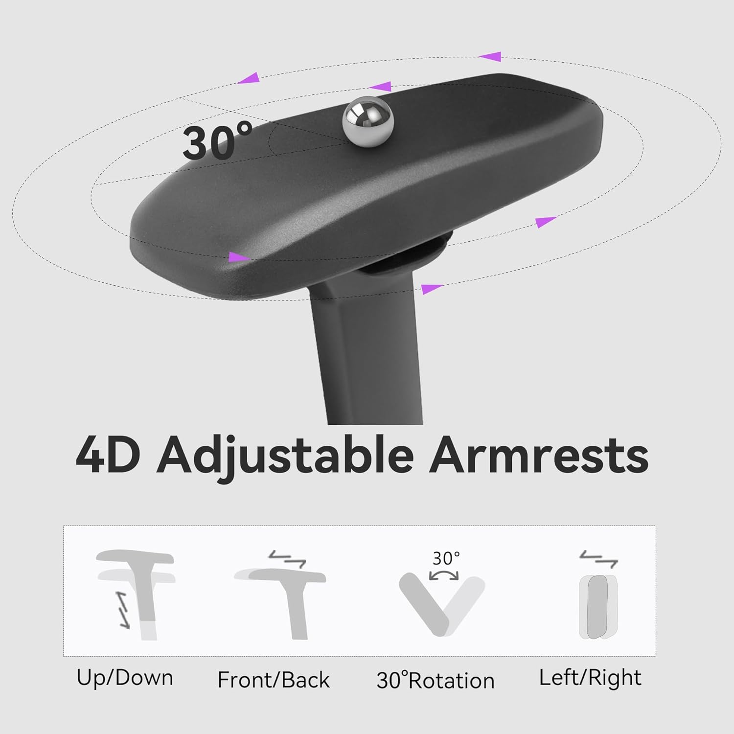 Gaming Chair 4D Adjustable Armrests - 170° Reclining & 320lb Capacity, High Back Ergonomic Computer Chair with Lumbar Support, Fabric Office Chair for Adults (Black)