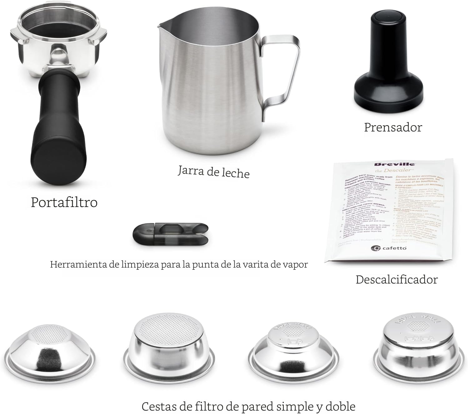 Breville Bambino BES450BSS, máquina de café expreso de acero inoxidable cepillado