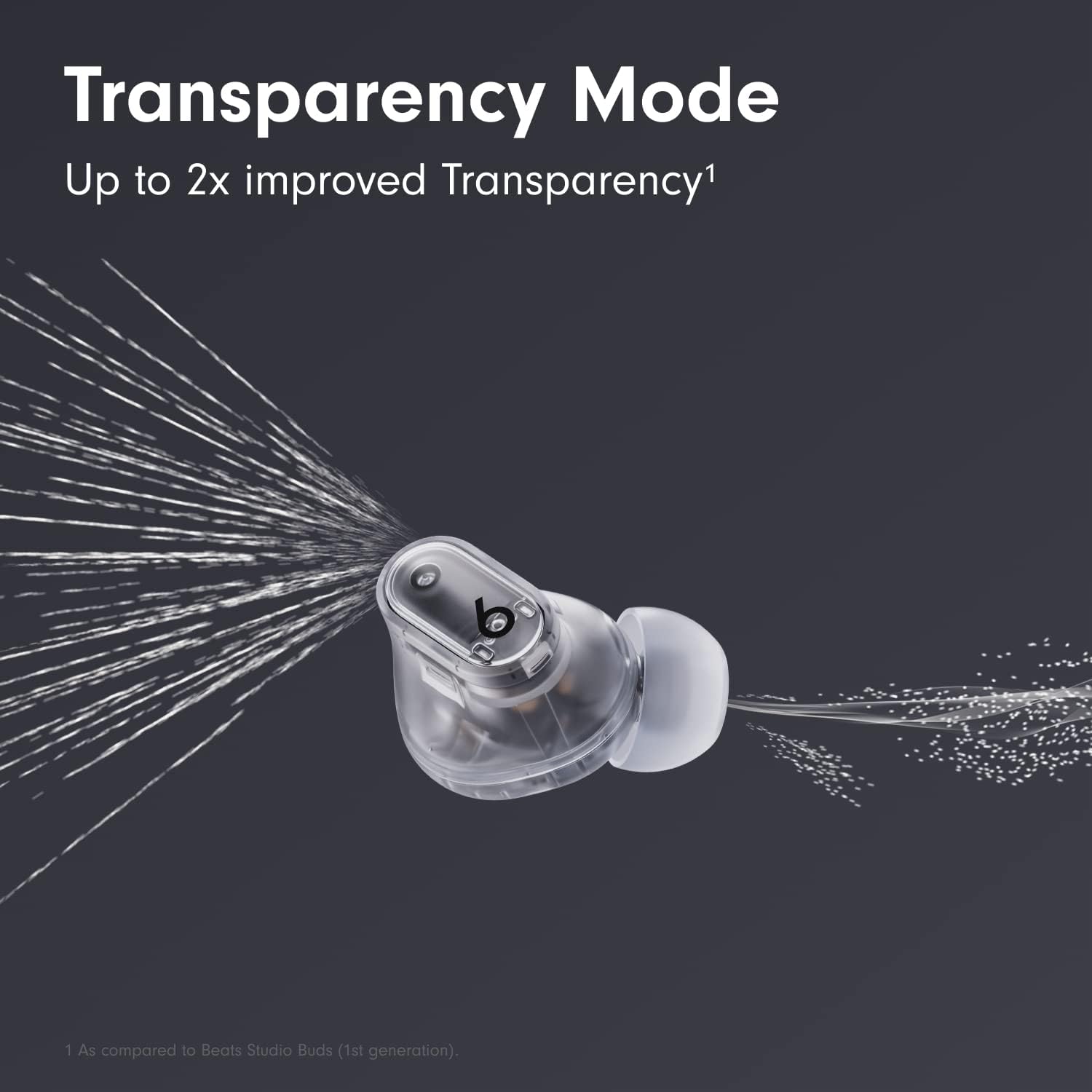 Beats Studio Buds + True Wireless Noise Cancelling Earbuds - Transparent (Renewed)