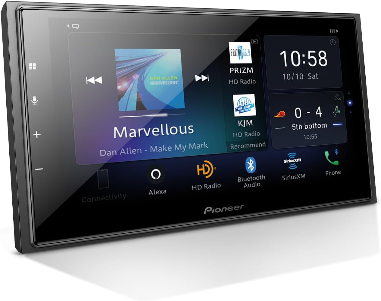 Pioneer DMH-W4660NEX - Pantalla táctil capacitiva de 6.8 pulgadas, doble DIN, inalámbrico y con cable, Apple CarPlay y Android Auto, Amazon Alexa integrado, Bluetooth, radio HD, cámara de respaldo