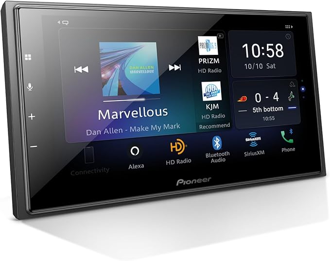 Pioneer DMH-W4660NEX - Pantalla táctil capacitiva de 6.8 pulgadas, doble DIN, inalámbrico y con cable, Apple CarPlay y Android Auto, Amazon Alexa integrado, Bluetooth, radio HD, cámara de respaldo