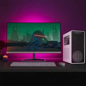 HP OMEN 16L TG03 Pro Business Gaming Desktop, Intel Ultra 7 265F (Beats i7-14700F), NVIDIA RTX 5060, 32GB DDR5 RAM, 1TB SSD, estación de trabajo para creación, paquete con teclado Thunderobot KG3089R