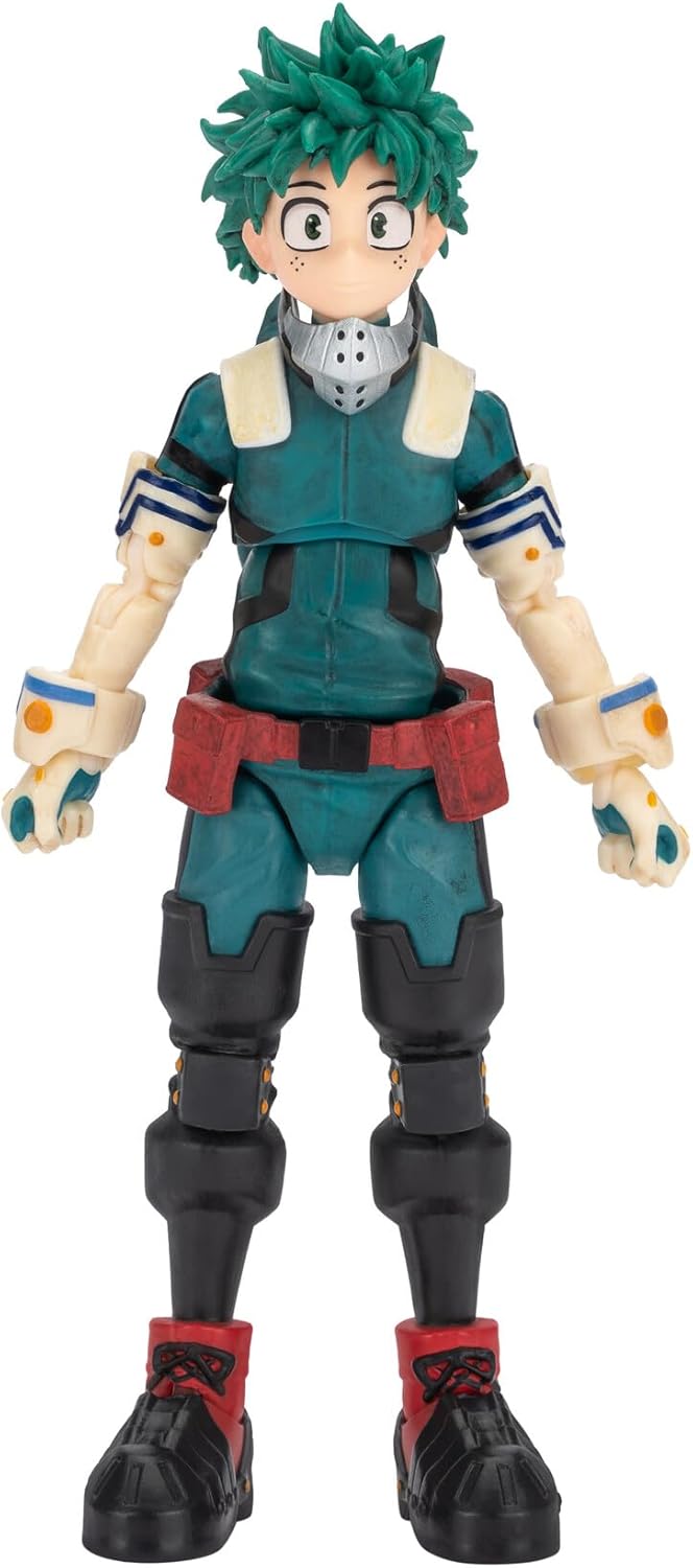 Total Anime Izuku Midoriya - Figura a escala de 6.5 pulgadas con placas frontales intercambiables, manos alternas y efectos energéticos