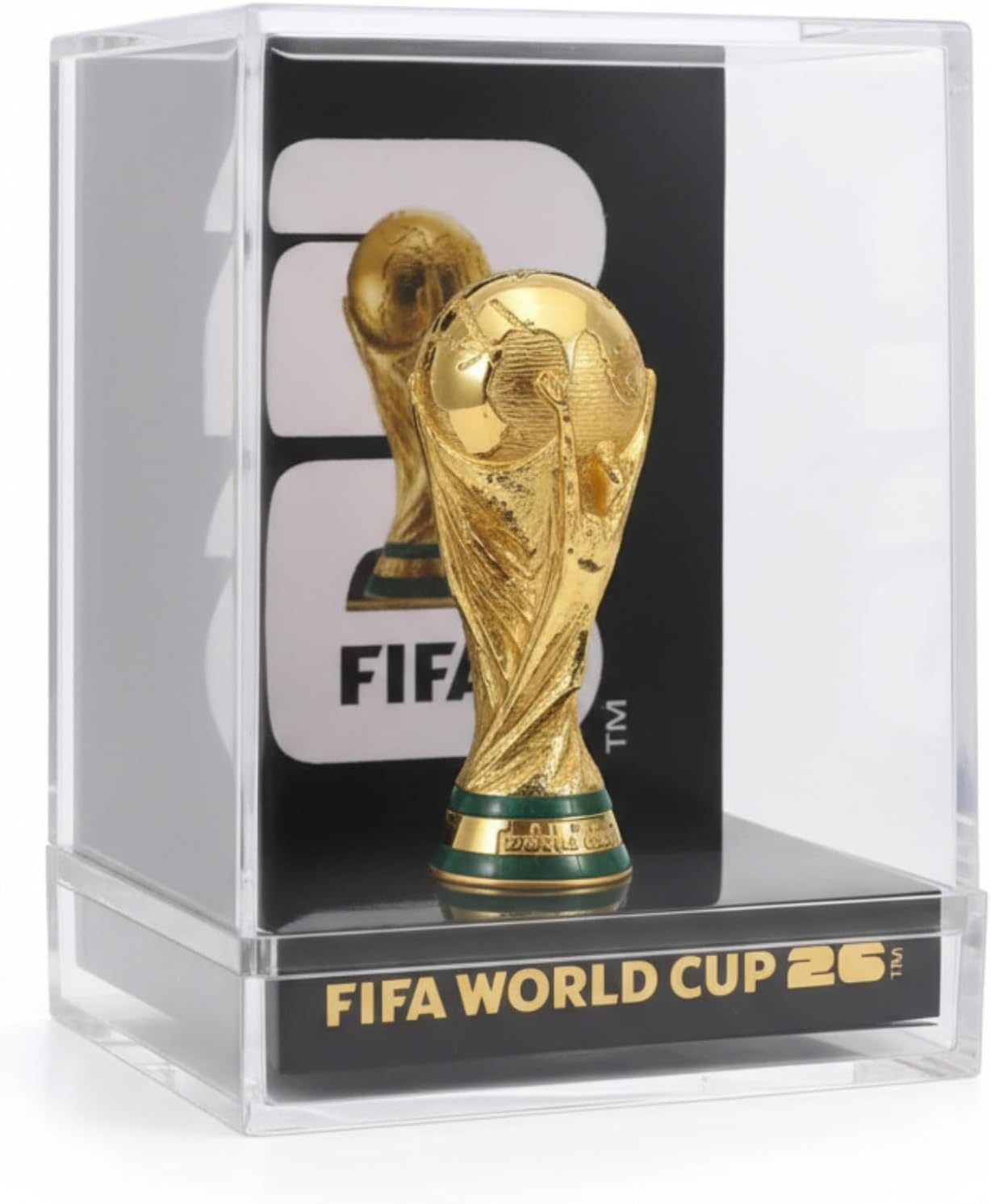 Edición oficial de la Copa Mundial de la FIFA 2026 – Trofeo 3D de 3 pulgadas dentro de una funda acrílica premium – Artículo de coleccionista atemporal – Réplica de trofeo de la Copa Mundial de la FIFA perfecta para cueva de hombre o recuerdos de fútbol