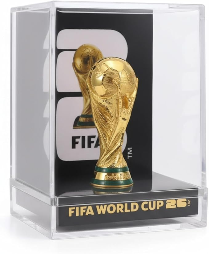 Edición oficial de la Copa Mundial de la FIFA 2026 – Trofeo 3D de 3 pulgadas dentro de una funda acrílica premium – Artículo de coleccionista atemporal – Réplica de trofeo de la Copa Mundial de la FIFA perfecta para cueva de hombre o recuerdos de fútbol