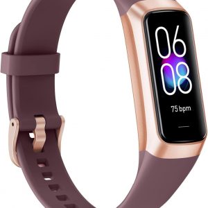 Rastreador de actividad física, monitor de actividad con frecuencia cardíaca 24/7, monitor de sueño de presión arterial de oxígeno en sangre, contador de pasos con pantalla táctil AMOLED a color de