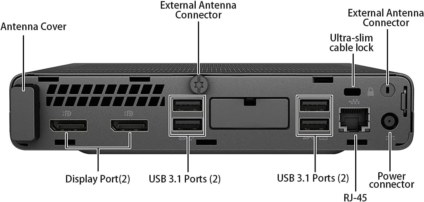 HP EliteDesk 800 G4 Mini Desktop PC, Core i5-8500T, 8 GB RAM, 256 GB SSD, USB BT, USB WiFi, Windows 11 Pro (Renewed)