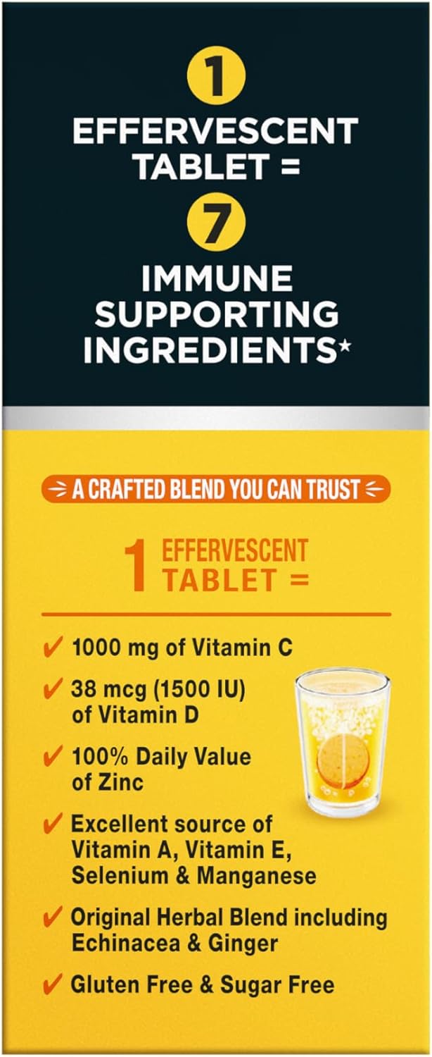 Airborne Variety Pack 1000mg Vitamin C with Vitamin D & Zinc, Sugar Free Multivitamin Immune Support Supplement, Antioxidants Vitamins A C & Vitamin E, 30 Effervescent Tablets, Citrus + Verry Berry