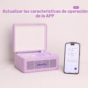Reproductor de CD con altavoz Bluetooth, sonido de alta fidelidad, controlado por aplicación, pantalla magnética para fotos y pines, reproductor de música de escritorio retro, regalo para amantes de la música (morado claro)