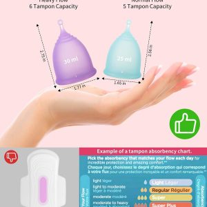 Esterilizador de vasos menstruales con 2 copas menstruales reutilizables, kit de lavado limpiador de tazas de período
