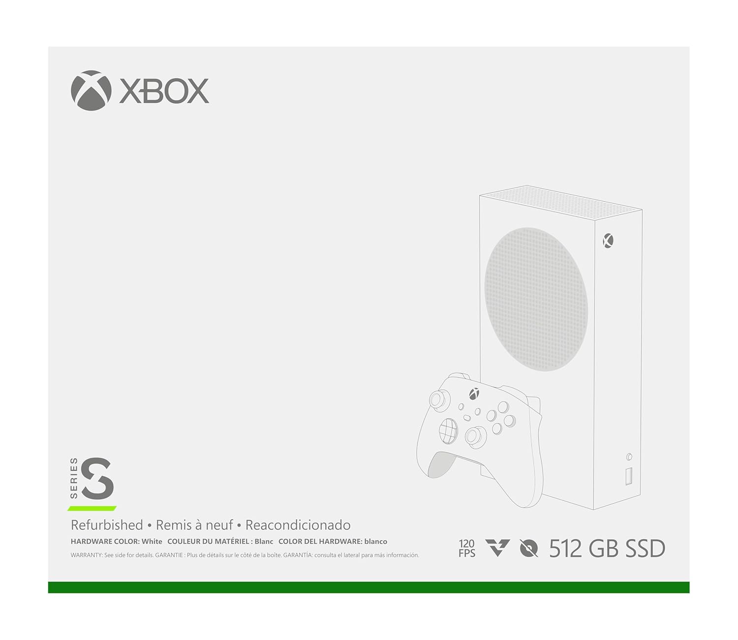 Xbox Series S - All Digital Gaming Console - 512GB SSD - Includes Wireless Controller - 120FPS (Renewed Premium)