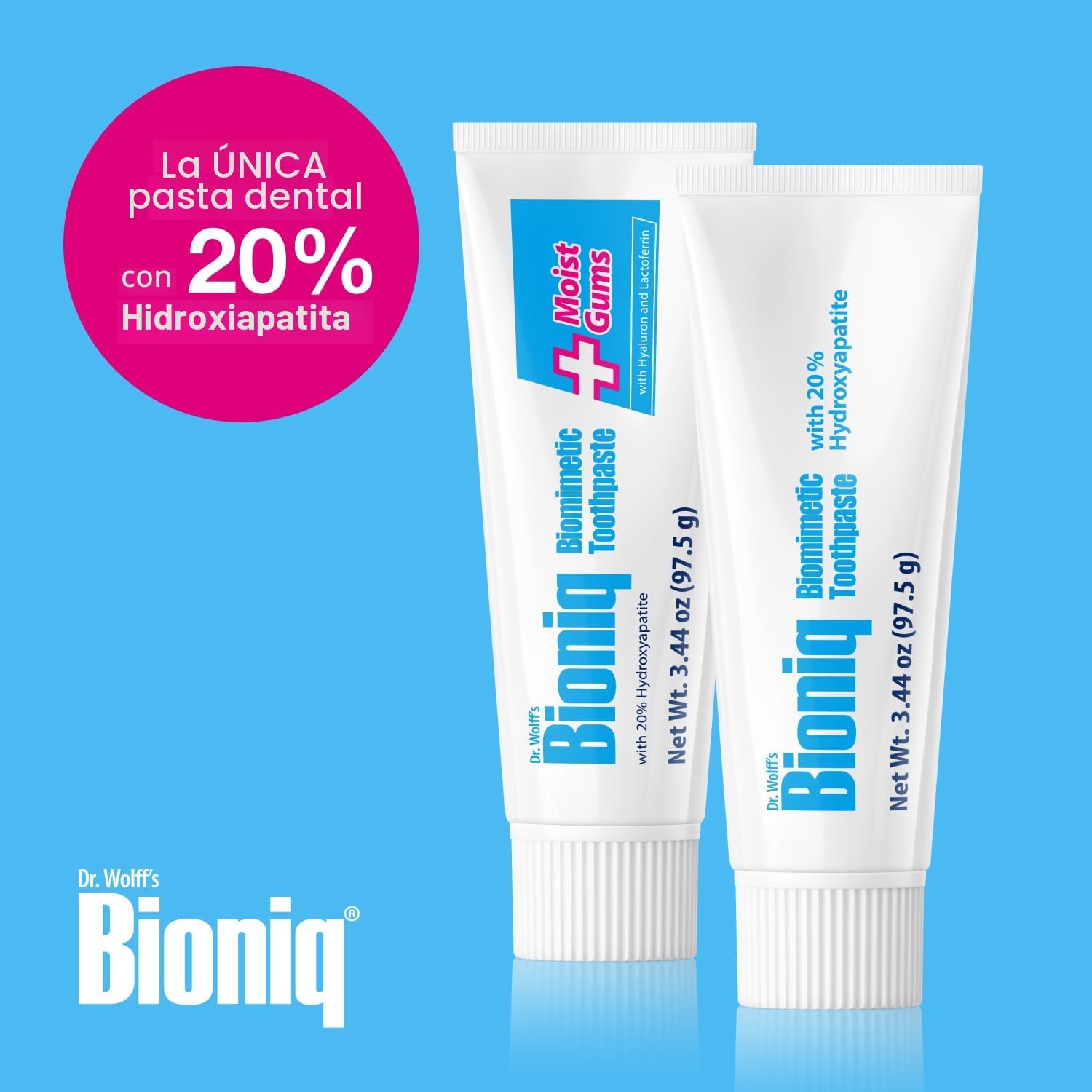 Bioniq Plus+ Gum Formula - Pasta de dientes al 20% de hidroxiapatita, pasta de dientes sin bioHAP y flúor para uso diario, clínicamente probada, nuestro experto en esmalte y cuidado de las encías, 3 x 3.44 onzas