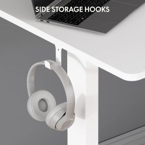 FLEXISPOT EN1 Marco de Escritorio de Pie Ajustable en Altura con Controlador de Memoria, Base de Escritorio Eléctrica de Sentarse y Pararse para Hogar y Oficina (Solo Marco Blanco)