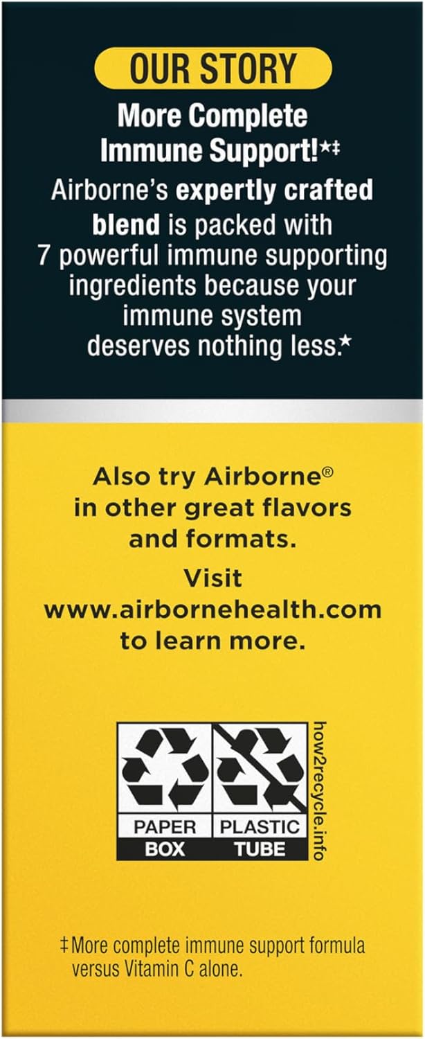 Airborne Variety Pack 1000mg Vitamin C with Vitamin D & Zinc, Sugar Free Multivitamin Immune Support Supplement, Antioxidants Vitamins A C & Vitamin E, 30 Effervescent Tablets, Citrus + Verry Berry