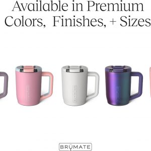BrueMate Muev - 15oz 100% Leak Proof Insulated Coffee Mug with Handle & Lid - Stainless Steel Coffee Travel Mug - Double Walled Coffee Cup (Dark Aura)