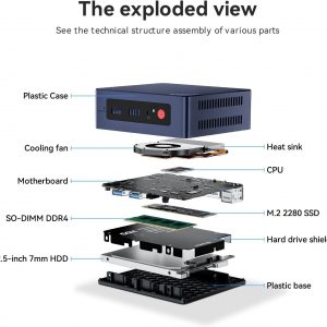 Beelink Mini S12 Pro Mini PC, Intel 12th Gen N100 (4C/4T, up to 3.4GHz), 16GB DDR4, 500GB SSD, Desktop Computer Support Dual HDMI 4K@60Hz, WiFi 6, BT5.2, NAS, Low Power
