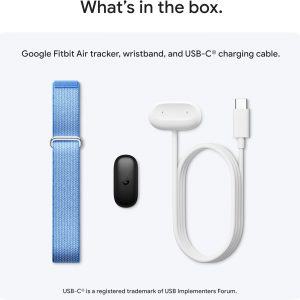 Google Fitbit Air - Screenless Activity Tracker with Fitness, Heart Rate, and Sleep Tracking - Personalized AI-Powered Coaching - Up to 7 Days’ Battery Life - Works with iOS and Android - Obsidian