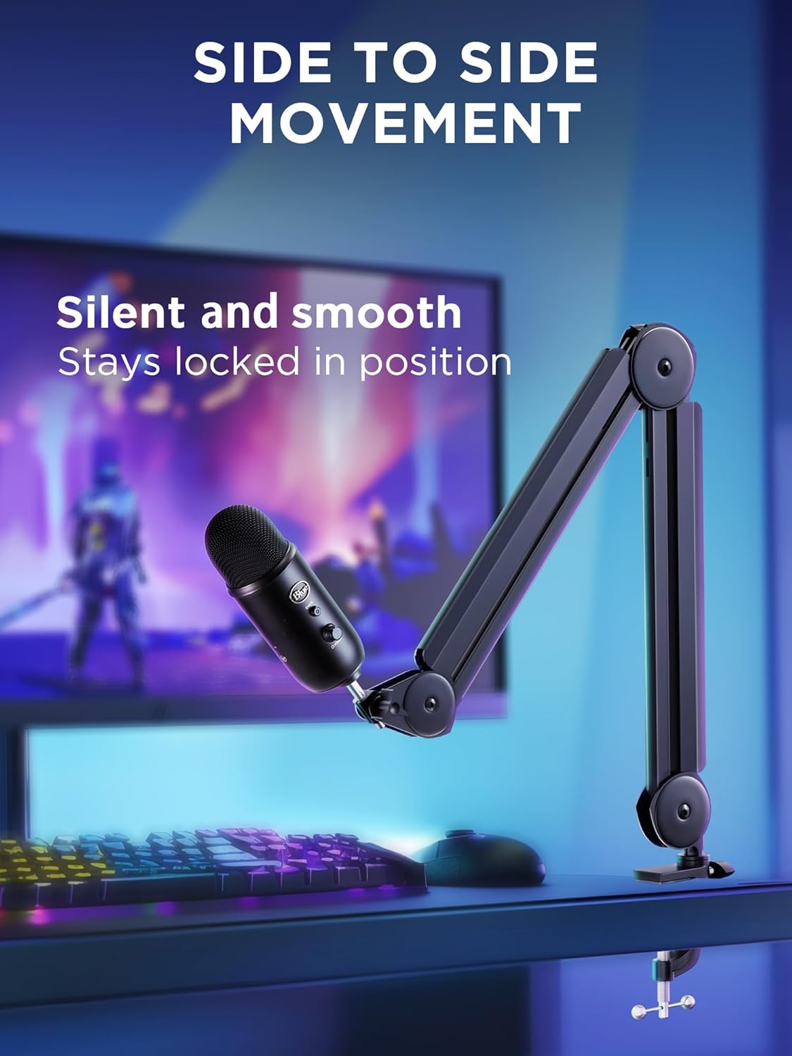 InnoGear Soporte de brazo de micrófono con gestión de cables para Blue Yeti, FIFINE AM8, K669B, HyperX QuadCast S, SoloCast, AT2020, Shure SM7B, MV7 y otros micrófonos
