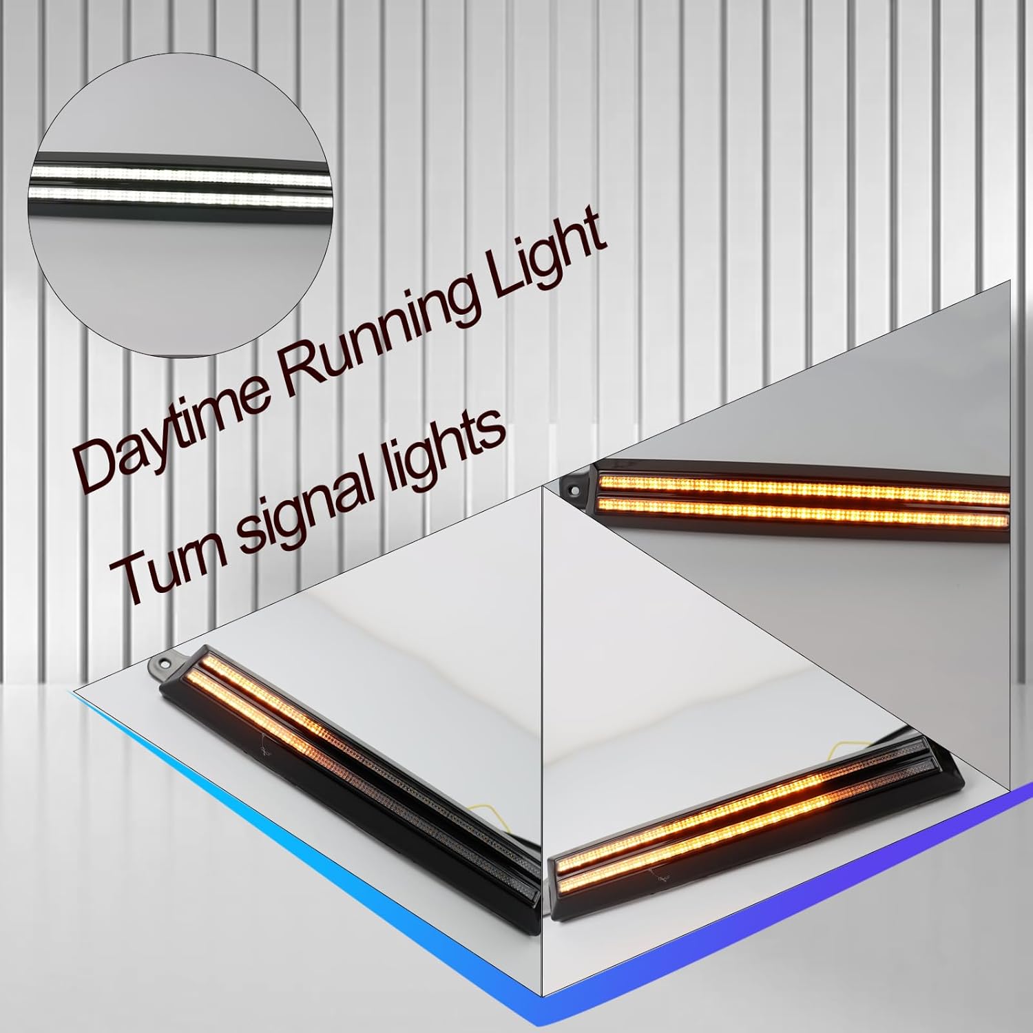 LED Daytime Running Light Compatible with Toyota 4Runner 1996-2002 - White DRL, Amber Turn Signal, Front Side Marker Headlight