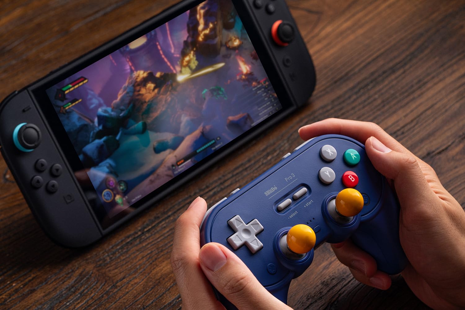 8BitDo Pro 3 Bluetooth Controller for Switch/Switch 2 – TMR Joysticks, Swappable ABXY Buttons, Pro Back Buttons, Charging Dock, Hall Effect Triggers, for Windows, Apple, SteamOS, Android - G Classic