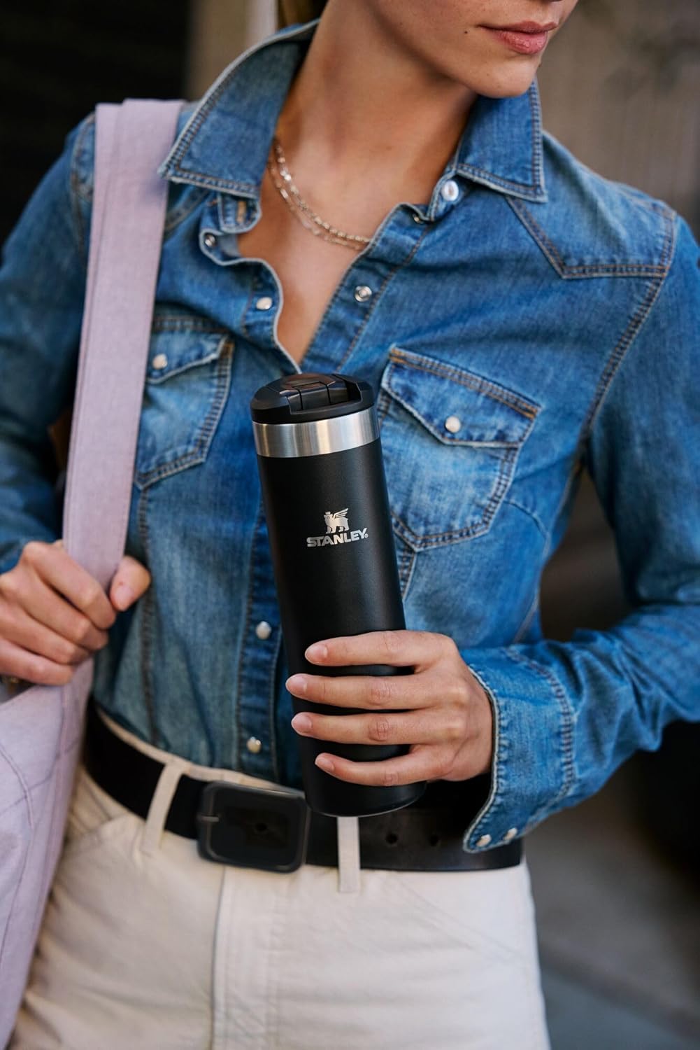 STANLEY Transit FlipTop Mug | Leakproof Coffee Travel Cup | Vacuum Insulated Stainless Steel | Stays Hot or Cold for Hours | BPA-Free | 16 oz | Black 2.0
