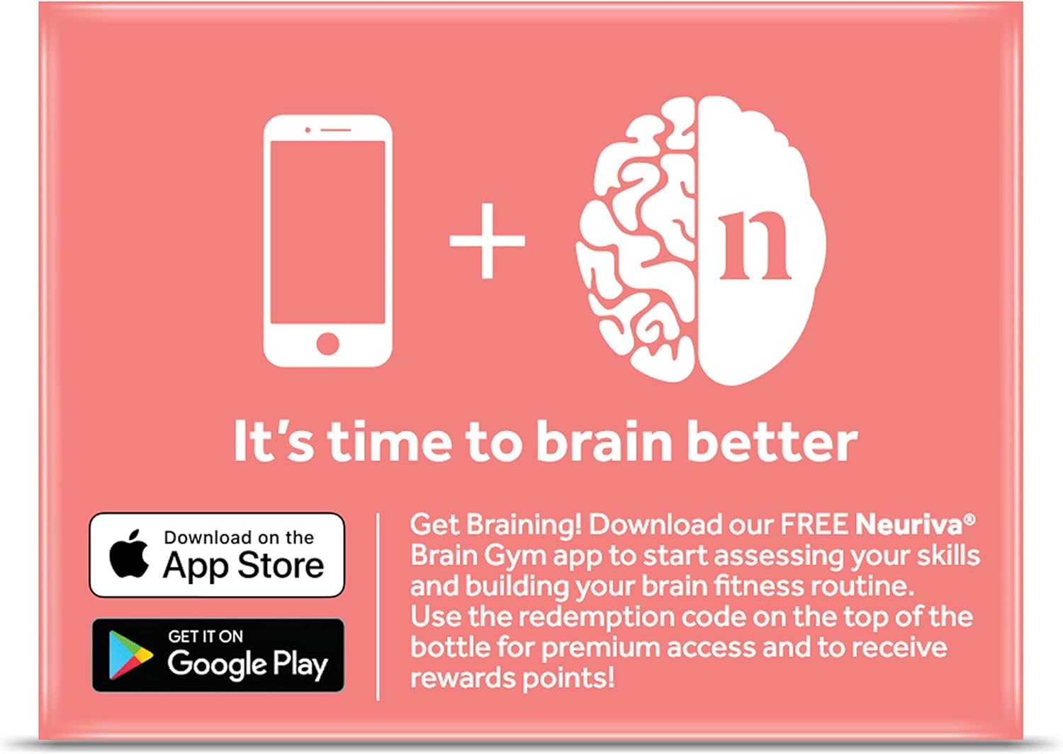 NEURIVA Suplemento cerebral original para memoria, enfoque y concentración, aprendizaje y precisión con nootrópicos clínicamente probados, fosfatidilserina y neurofactor, sin cafeína, cápsulas de 30 unidades
