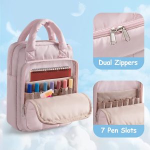 Funda para la Biblia para mujer, bolsa de mano para la Biblia con cremallera, estuche de transporte para libros, bolsa de iglesia para suministros de estudio, rosa