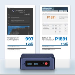 Beelink Mini S12 Pro Mini PC, Intel 12th Gen N100 (4C/4T, up to 3.4GHz), 16GB DDR4, 500GB SSD, Desktop Computer Support Dual HDMI 4K@60Hz, WiFi 6, BT5.2, NAS, Low Power