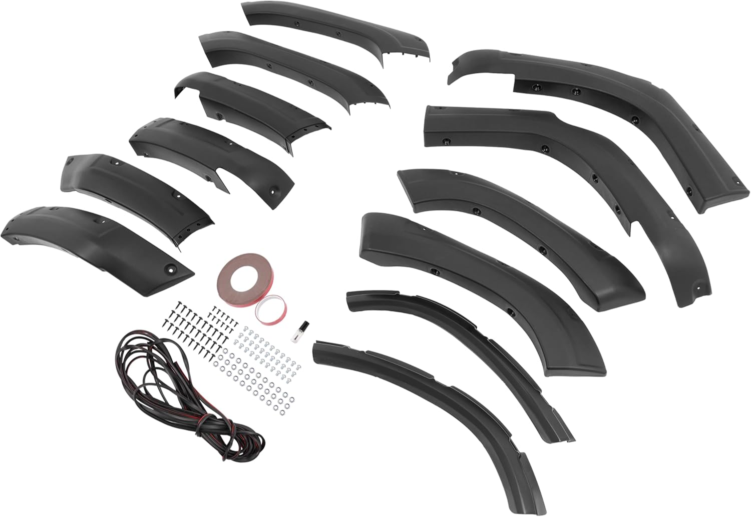 Fender Flares Compatible with 2014-2023 Toyota 4Runner Wheel Cover Protectors Front & Rear Pocket Rivet Smooth Style 4PCS Textured Black