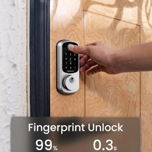DESLOC Smart Door Lock B200, Smart Deadbolt Lock, Keyless Entry Door Lock, Fingerprint Smart Lock, Smart Locks for Front Door, App Control, Touchscreen Keypad Deadbolts,12-Month Battery, BHMA Grade3