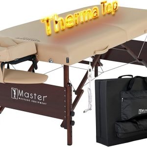 Master Massage 30" Del Ray Therma Top Portable Massage Table Package with Accessories- for Use as a Tattoo Bed, Lash Table