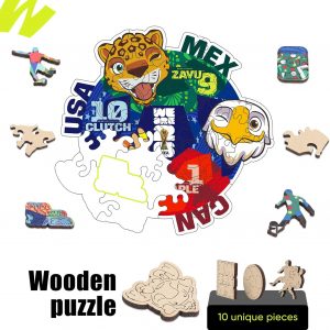 FIFA World Cup 2026 Wooden Puzzles - 3MM Thick Officially Licensed Puzzles - Premium World Cup 2026 Merchandise, Gift for Football Fan, Jigsaw Puzzle for Adult (Mini Box Product Mix, 5-Boxed Edition)