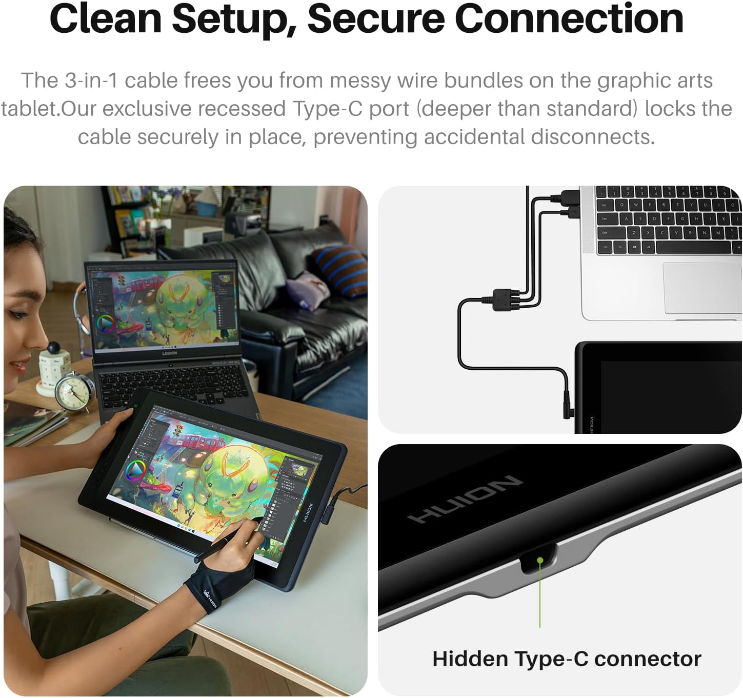 HUION Kamvas Pro 16 V2 Drawing Tablet with Screen 16K Levels PenTech 4.0 Battery-Free Pen, 15.6" Full-Laminated, Smart Touch Bar & 6 Keys Art Tablet Work with Windows, Mac and Linux