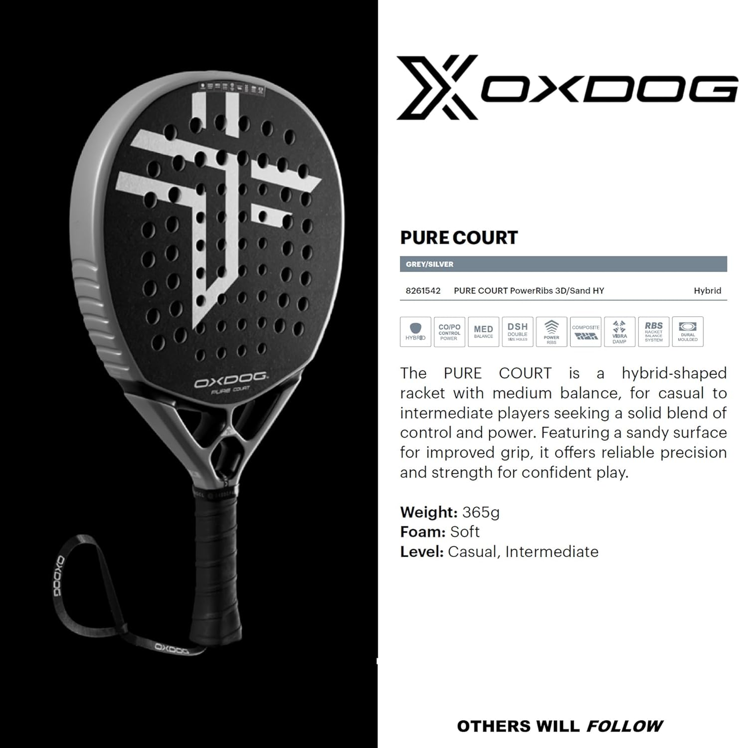 Oxdog Pala de pádel Pure Court