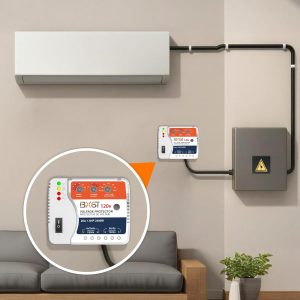 BXST Protector de sobretensión, regulador de voltaje de 20A, salida de protección contra sobretensiones de cableado resistente para refrigerador, TV, computadora y electrodomésticos, ajustable