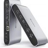 Estación de acoplamiento de triple visualización Minisopuru Displaylink para MacBook M1/M2/M3/M4/Windows, estación de acoplamiento DisplayLink con 2 HDMI y 2 DisplayPort, carga de 100W, datos USB-C