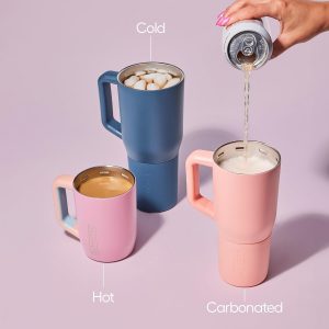 BrueMate Muev - 15oz 100% Leak Proof Insulated Coffee Mug with Handle & Lid - Stainless Steel Coffee Travel Mug - Double Walled Coffee Cup (Dark Aura)